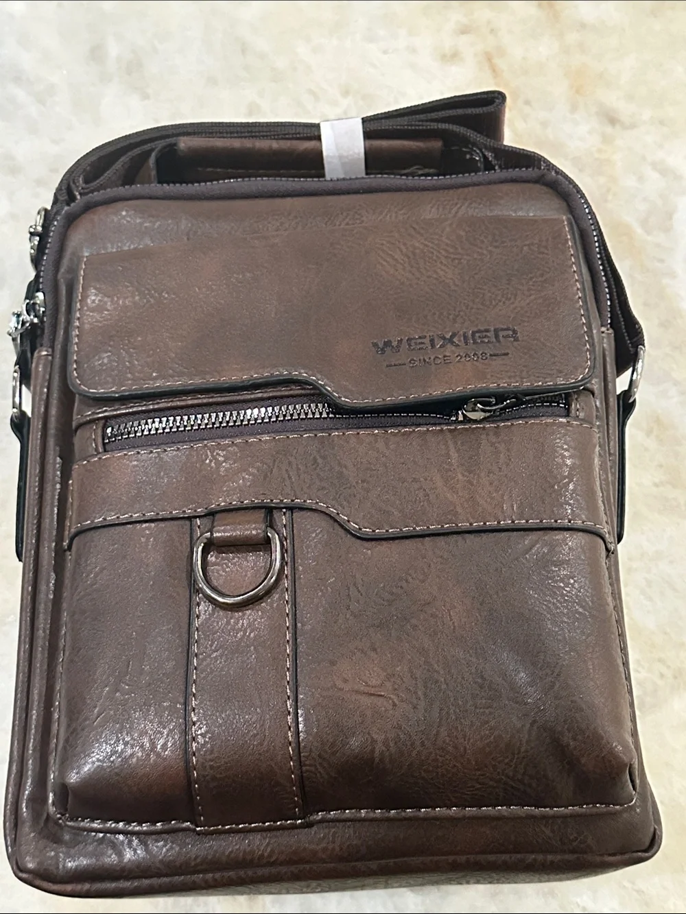 Brown Men's Leather Crossbody Bag
